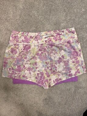 Rbx Running Shorts, Side Slit, Inner Bike Short Sz large NWT Purple Floral